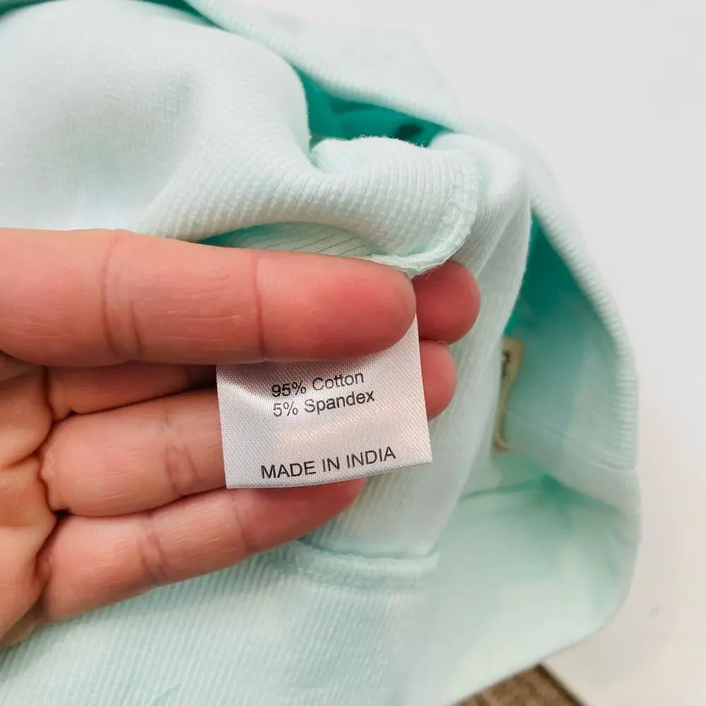 NWT Paperflower Size L (12/14) Daisy Rib Cropped Set in Pastel Blue